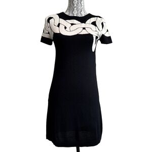 Diane‎ Von Furstenberg dress size 2 wool short dress black white DVF